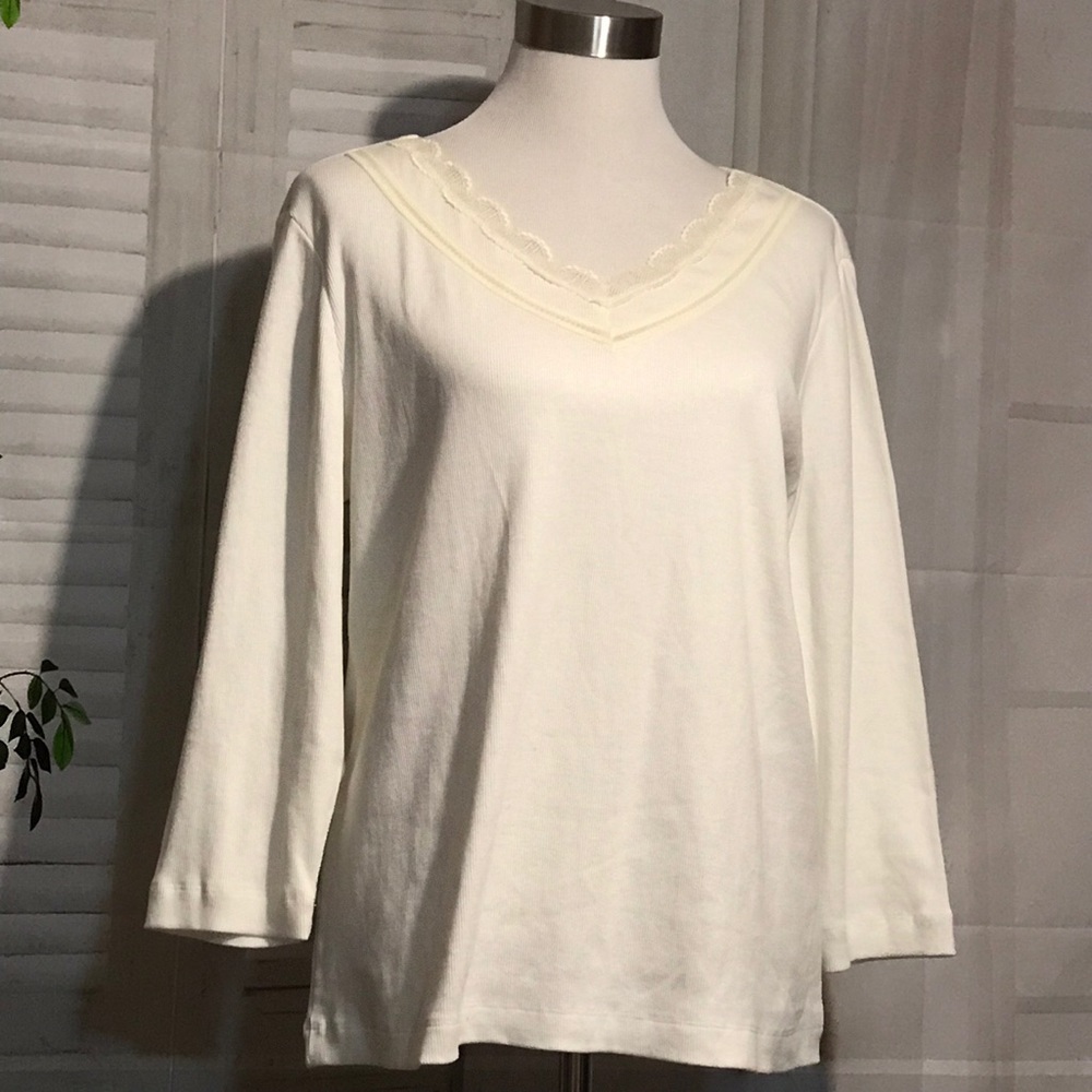 White Lace Embellished Top